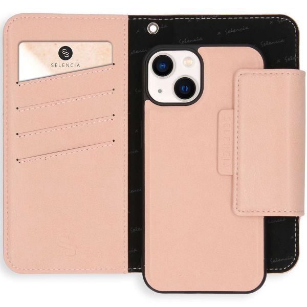 Selencia Étui de téléphone amovible en cuir végétalien iPhone 13 - Rose