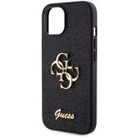 Guess Coque 4G Metal Logo Glitter Backcover iPhone 15 - Noir