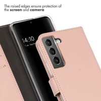 Selencia Étui portefeuille en cuir véritable Samsung Galaxy S22 - Rose