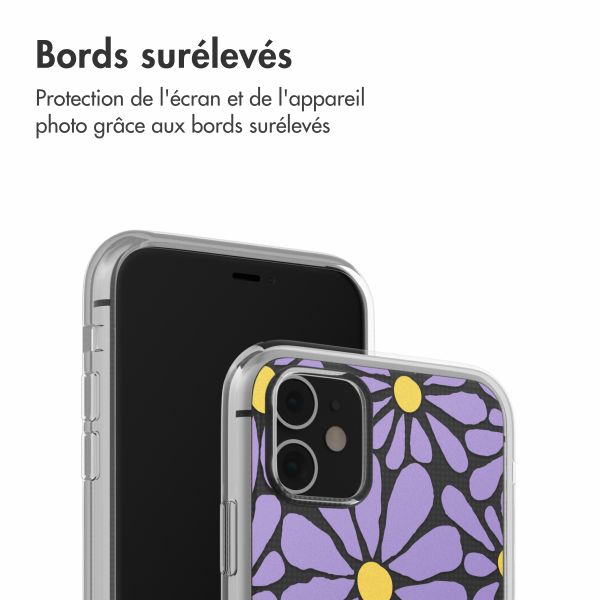 imoshion Coque design pour iPhone 11 - Tropical Violet Flowers Connect