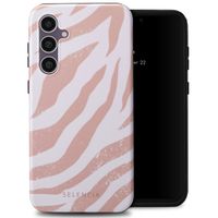 Selencia Coque arrière Vivid Tough Samsung Galaxy S23 FE - Colorful Zebra Old Pink