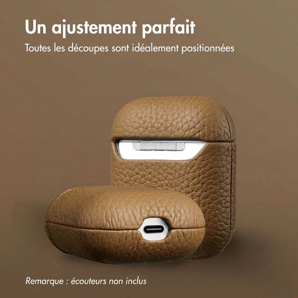 Accezz Coque en cuir véritable  Apple Airpods 1 / 2 - Taupe