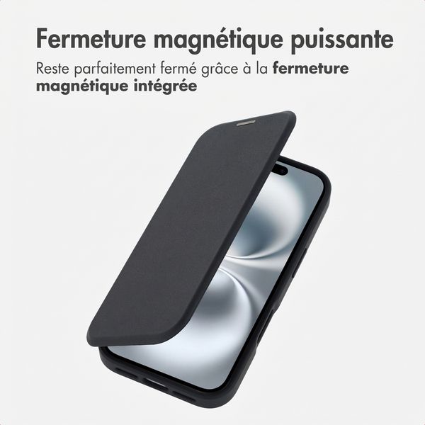 imoshion Bookcase transparente avec MagSafe Apple iPhone 16 - Noir
