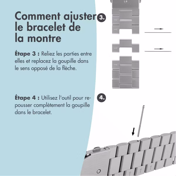 imoshion Kit premium pour bracelets de smartwatch – Raccourcisseur de bracelets de smartwatch / montre – Noir