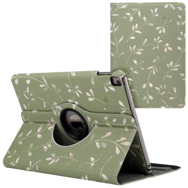 imoshion Coque tablette Design rotatif à 360° iPad 9 (2021) / iPad 8 (2020) / iPad 7 (2019) 10.2 pouces - Green Flowers