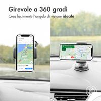 imoshion Support de téléphone pour voiture - Réglable - Tableau de bord et pare-brise - Noir
