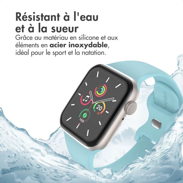 imoshion Bracelet en silicone⁺ Apple Watch Series 1 á 10 / SE / Ultra (2) (44/45/46/49 mm) - Bleu Saphir - Taille M/L