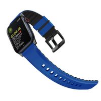 Uniq Bracelet Linus en silicone AiroSoft™ Apple Watch Series 1 á 10 / SE / Ultra (2) (44/45/46/49 mm) - Racing Blue