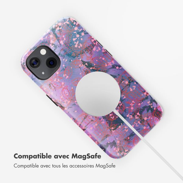 Selencia Coque arrière Vivid avec MagSafe Apple iPhone 13 - Fresh Paint Flower Orange