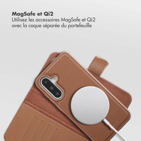 Selencia Étui portefeuille amovible Olyn avec MagSafe Samsung Galaxy A36 - Marron