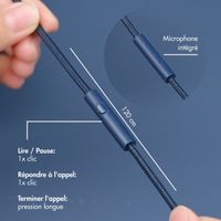 imoshion Casque filaires pour enfants - Câble AUX - Limiteur de décibels - Denim Blue