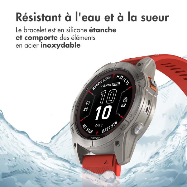 imoshion Bracelet QuickFit® en silicone  - Connexion Garmin 26 mm - Rouge