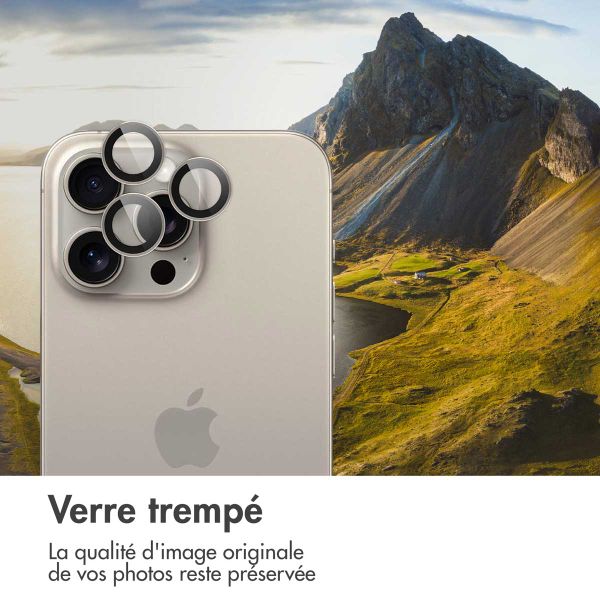 imoshion Lot de 2 protections d'objectif de caméra Apple iPhone 15 Pro / 15 Pro Max - Natural Titanium