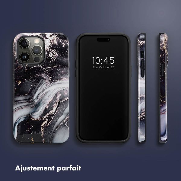 Selencia Coque arrière Vivid Apple iPhone 14 Pro Max - Chic Marble Black