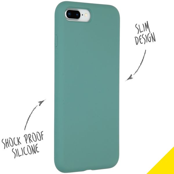 Accezz Coque Liquid Silicone iPhone 8 Plus / 7 Plus - Vert foncé