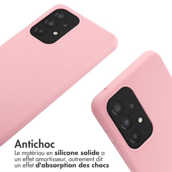 imoshion Coque en silicone avec cordon Samsung Galaxy A33 - Rose