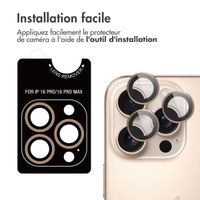 imoshion Lot de 2 protections d'objectif de caméra Apple iPhone 16 Pro / 16 Pro Max - Desert / Titanium