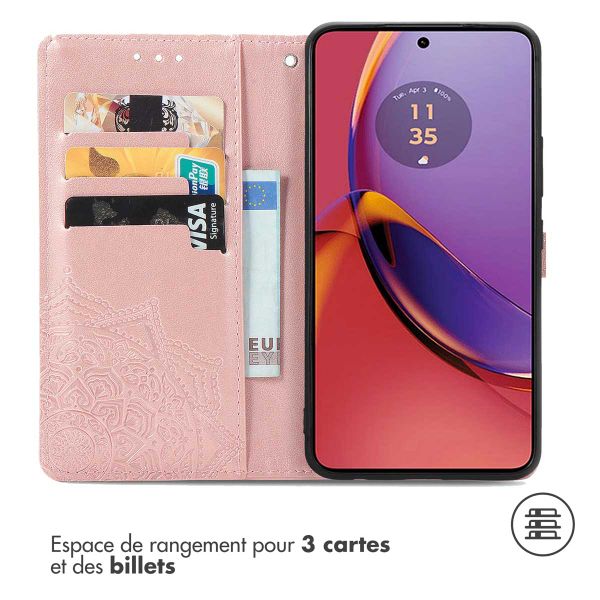 imoshion Etui de téléphone portefeuille Mandala Motorola Moto G84 - Rose dorée