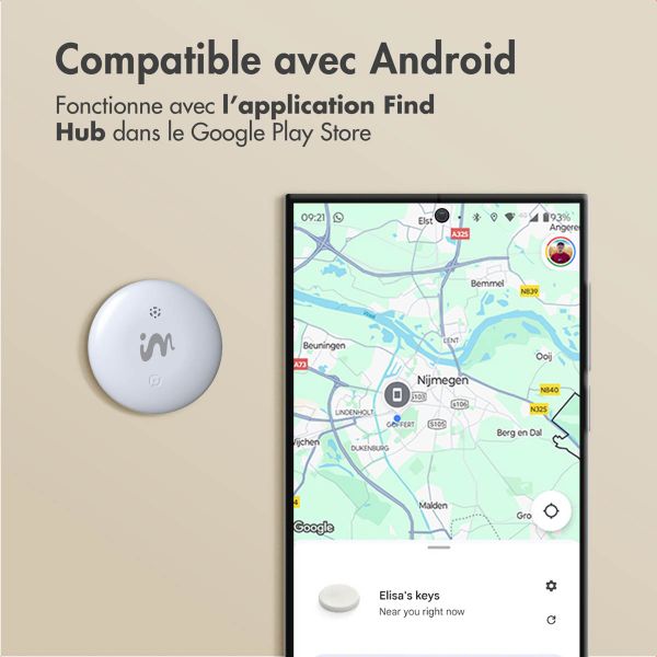 imoshion Wireless Tag - Tracker Bluetooth pour Android - 2 pack - Blanc