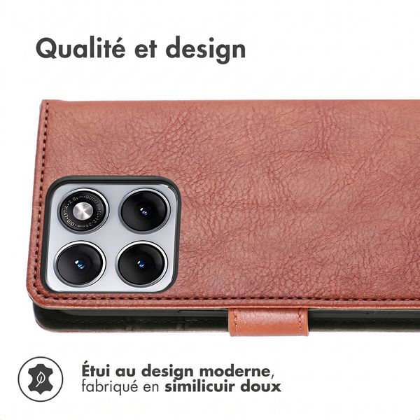 imoshion Étui de télephone portefeuille de luxe Motorola Edge 70 Fusion - Marron