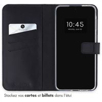 Selencia Étui portefeuille en cuir véritable Samsung Galaxy A37 (5G) - Noir