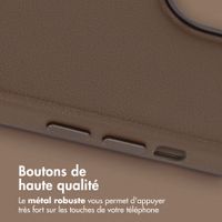 Accezz Coque arrière en cuir avec MagSafe Apple iPhone 15 - Marron café