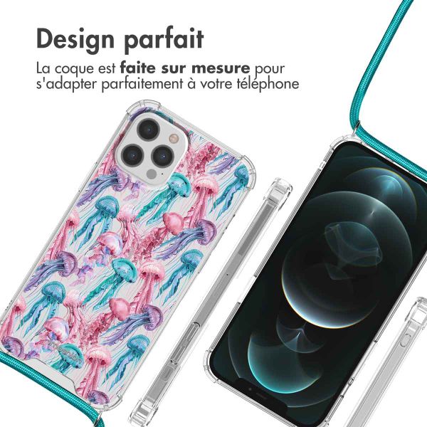 imoshion Coque Design avec cordon Apple iPhone 12 Pro Max - Jellyfish Watercolor