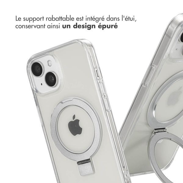Accezz Coque Ring Stand avec MagSafe Apple iPhone 15 - Transparent