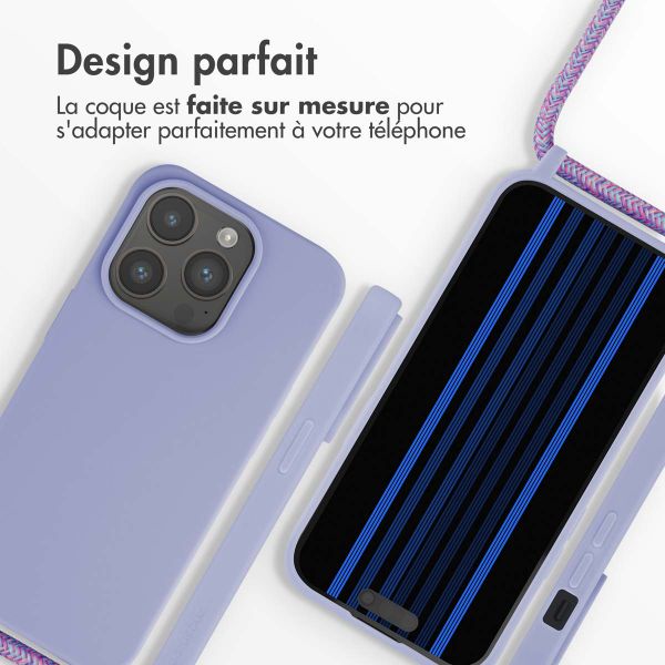 imoshion Coque en silicone avec cordon Apple iPhone 15 Pro - Violet