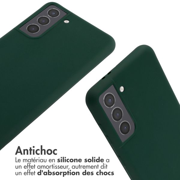 imoshion ﻿Coque en silicone avec cordon Samsung Galaxy S21 - Vert foncé