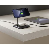 Zens Station de charge sans fil 3-en-1 - Série Aluminium - Compatible avec MagSafe et Qi2 - Noir