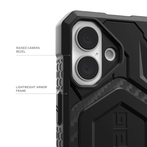 UAG Coque arrière Monarch Pro Apple iPhone 16 - Carbon Fiber
