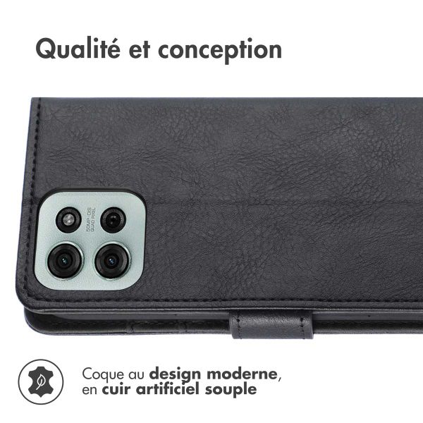 imoshion Étui de téléphone portefeuille Luxe Motorola Moto G75 5G - Noir