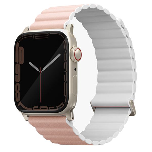 Uniq Bracelet double face Revix Premium Edition Apple Apple Watch Series 1 á 9 / SE (38/40/41 mm) | Series 10 (42 mm) - Blanc/Rose Blush