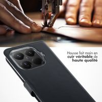 Selencia Étui portefeuille en cuir véritable Xiaomi 15T Pro - Noir