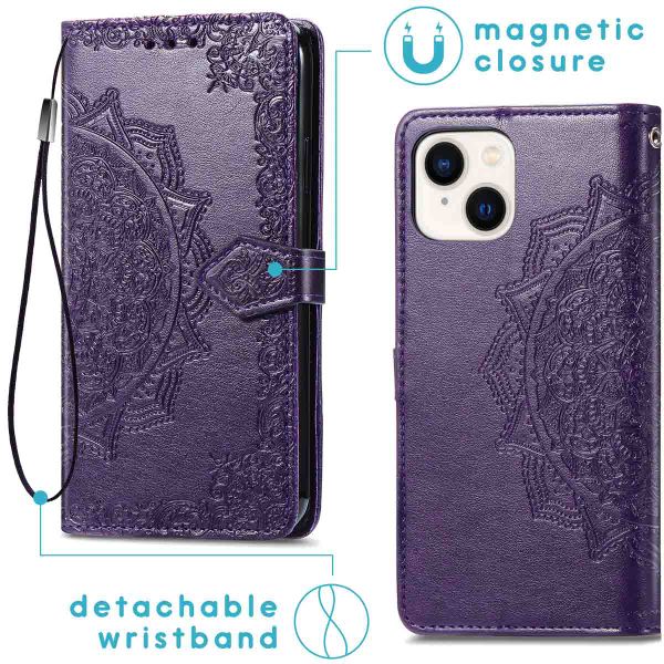 imoshion Etui de téléphone portefeuille Mandala iPhone 14 - Violet