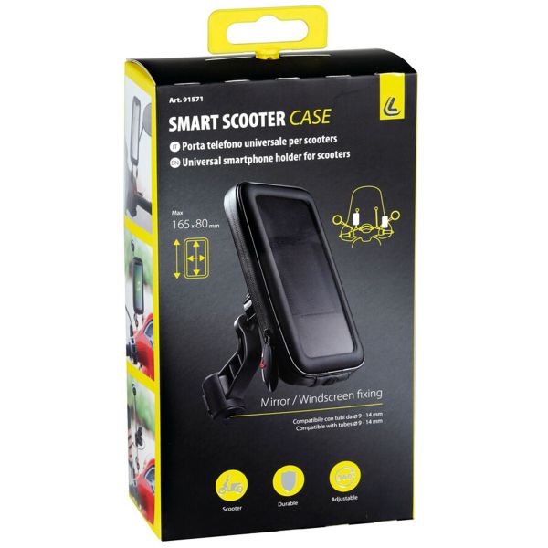 Lampa Support de téléphone scooter - Résistant aux éclaboussures - Fixation posurur rétroviseur et pare-brise - Noir