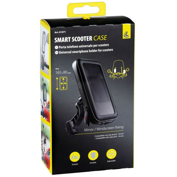 Lampa Support de téléphone scooter - Résistant aux éclaboussures - Fixation posurur rétroviseur et pare-brise - Noir 