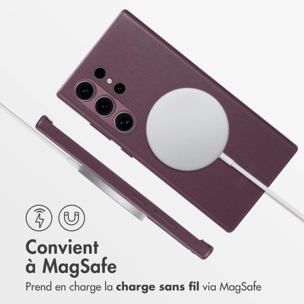 Accezz Coque arrière en cuir avec MagSafe Samsung Galaxy S24 Ultra - Heath Purple