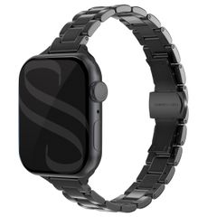 Selencia Bracelet à maillons fin en acier Apple Watch Series 1 t/m 9 / SE (38/40/41 mm) | Series 10 / 11 (42 mm) - Noir