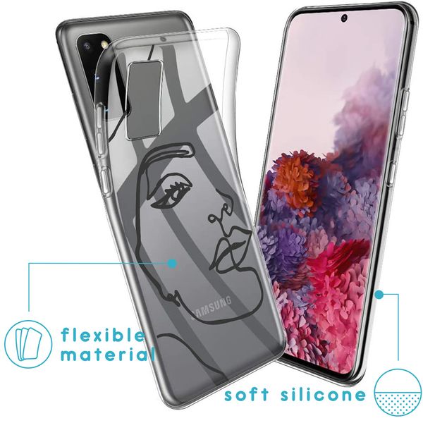imoshion Coque Design Samsung Galaxy S20 - Line Art Woman Black