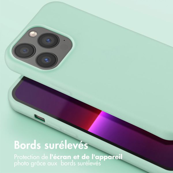 Selencia Coque silicone avec cordon amovible Apple iPhone 13 Pro - Turquoise