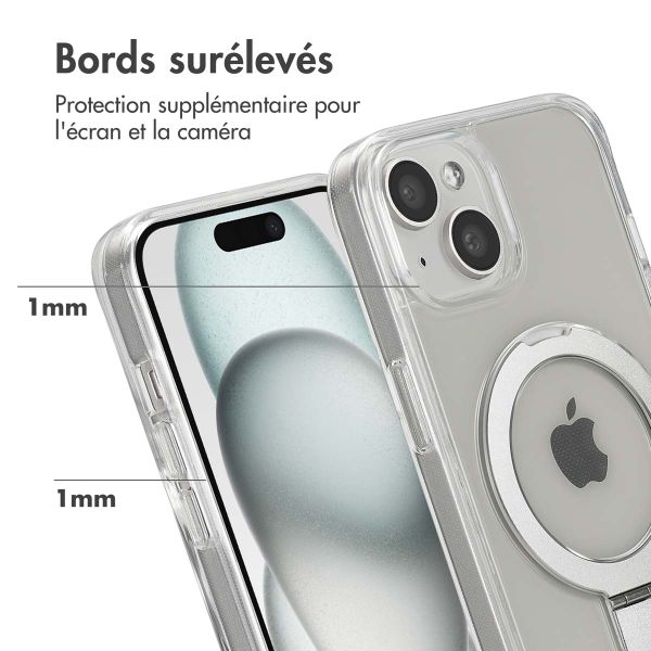 Accezz Coque Ring Stand avec MagSafe Apple iPhone 15 - Transparent