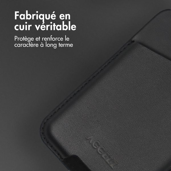 Accezz Porte-cartes en cuir - Compatible avec MagSafe et Qi2 - Onyx Black