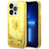 Guess Coque Liquid Glitter Apple iPhone 14 Pro - Jaune