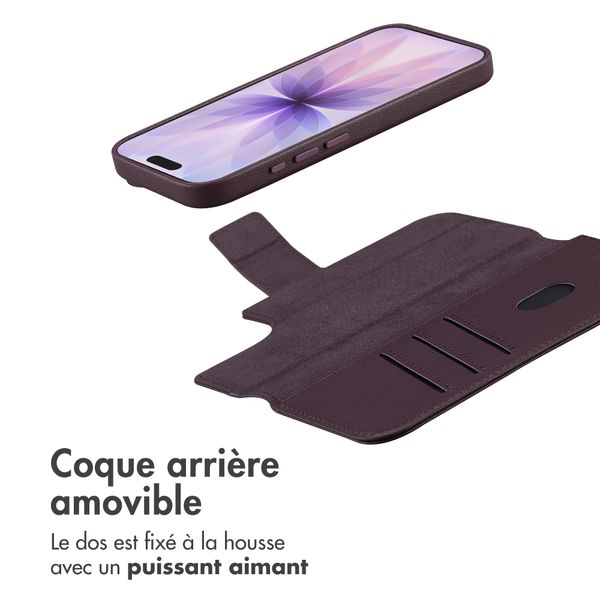 Accezz Étui de télephone portefeuille en cuir 2-en-1 avec MagSafe Apple iPhone 17 - Heath Purple