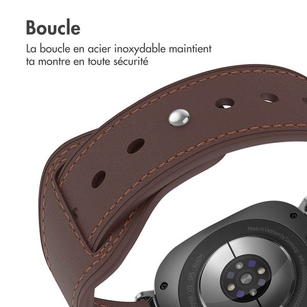 imoshion Bracelet en cuir Samsung Galaxy Watch Ultra (2024/2025) - Marron foncé
