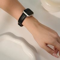 Burga Bracelet en cuir véritable Apple Watch Series 1 - 11 / SE / Ultra (44/45/46/49 mm) - Don't Text / Silver