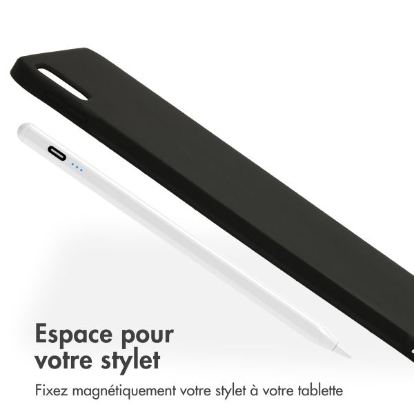 Accezz Coque Liquid Silicone avec porte-stylet Apple iPad Pro 11 (2025) M5 / (2024) M4 - Noir