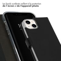 Selencia Étui portefeuille en cuir véritable Apple iPhone 14 - Noir